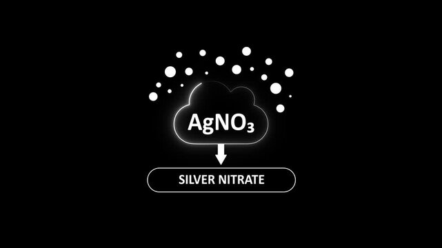 Silver nitrate ag no3 chemical compound animation for educational science presentations