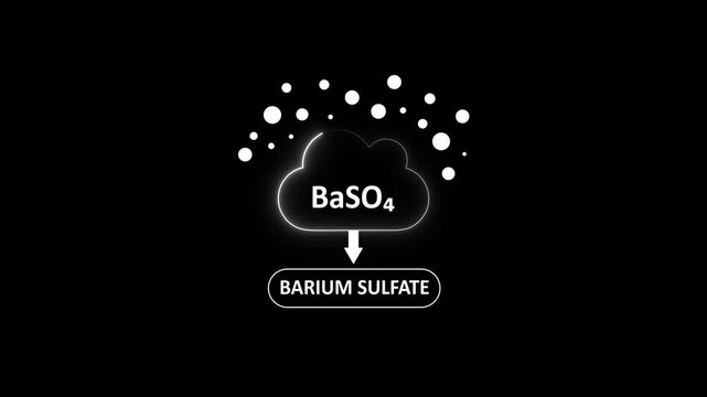 Barium sulfate ba so4 chemical formula animation for scientific education and industrial chemistry research