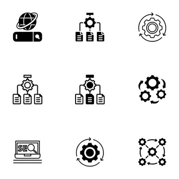 Engineering Workflow Process Vector Icons for Industrial Design, Planning, and Project Management