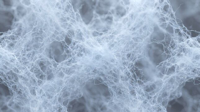 Close up photo of white cotton wool showing delicate threads and abstract texture.