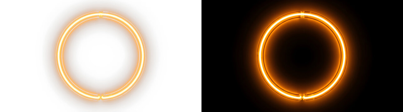 Glowing gold ring frame light effect design with abstract luminous radiance