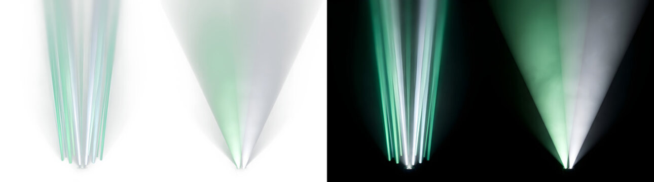 Symmetrical sharp vertical glowing green light spikes abstract pattern