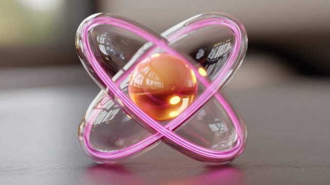 Unique pink object in quantum kernel icon concept centering around the core of identity and modern visual strategy