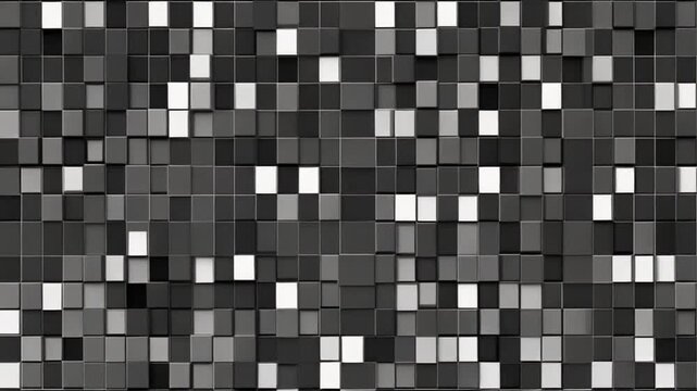 abstract, digital pixel mosaic with dynamic grayscale transitions