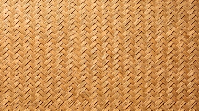 Woven bamboo mat showing intricate diagonal patterns and natural light brown texture.