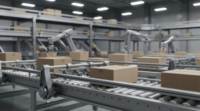 Supply Chain Innovation: Automated sorting machines handling shipments 