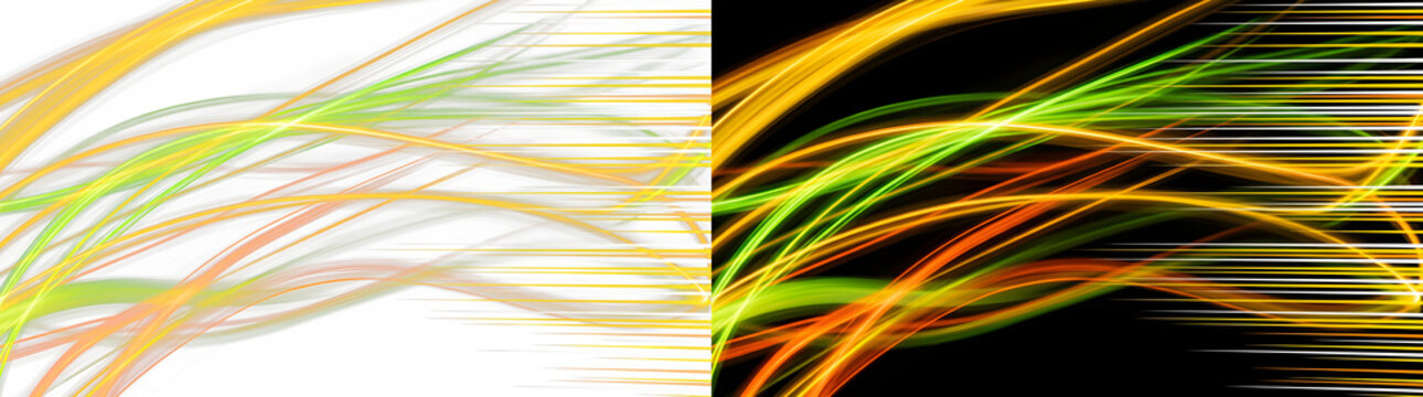 Abstract multi-colored flowing light streaks in dynamic motion with abstract