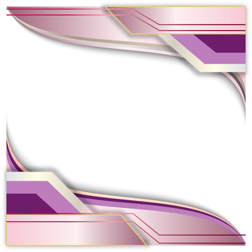 Modern abstract geometric frame border with purple and pink gradient layers.