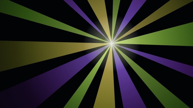 Abstract Sunburst Background with Radial Rays in Purple Green and Gold Color Palette