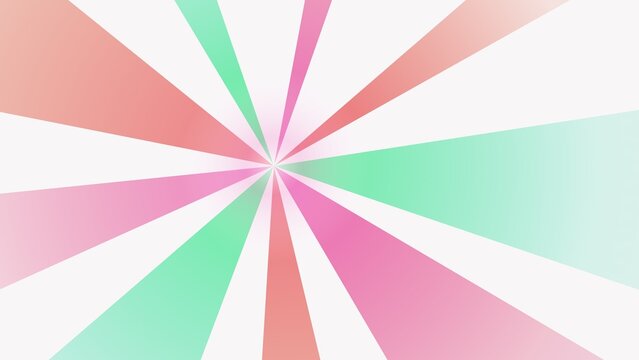 Abstract Sunburst Background with Soft Pastel Pink and Mint Green Radial Gradient Rays