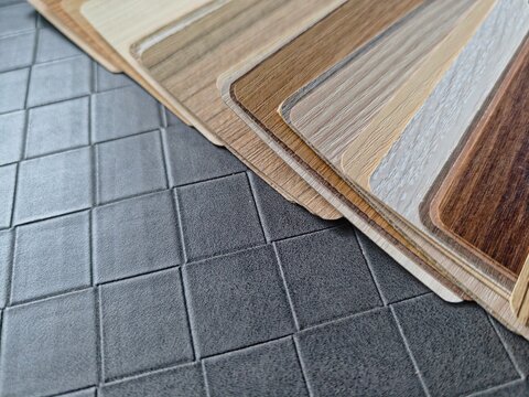 Hardware Store Wood Texture Palette Samples for Building Supplies and Interior Design Retail