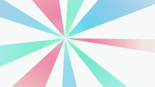 Pastel Sunburst Radial Background with Soft Pink Blue and Mint Green Geometric Light Rays