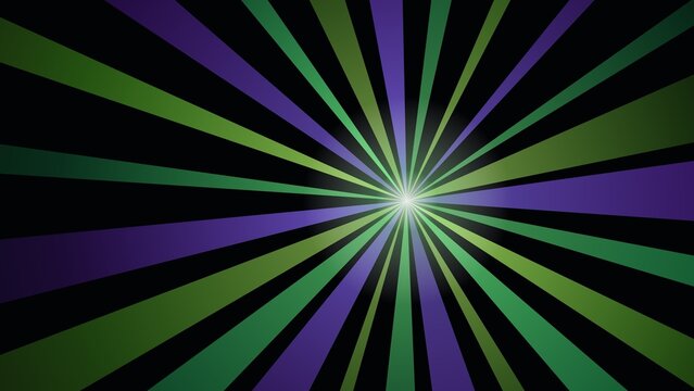 Abstract Sunburst Background with Alternating Purple and Green Rays Radiating from a Center Point