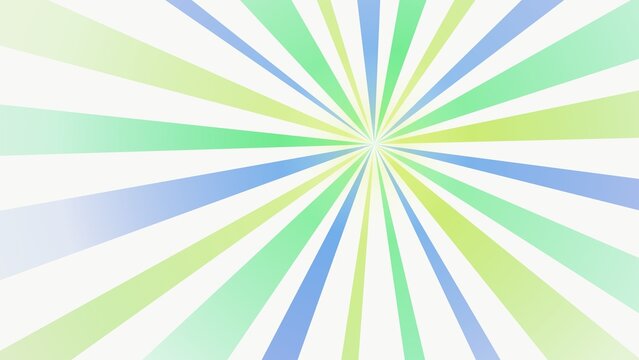 Abstract Sunburst Background with Soft Pastel Green and Blue Radial Rays and White Center