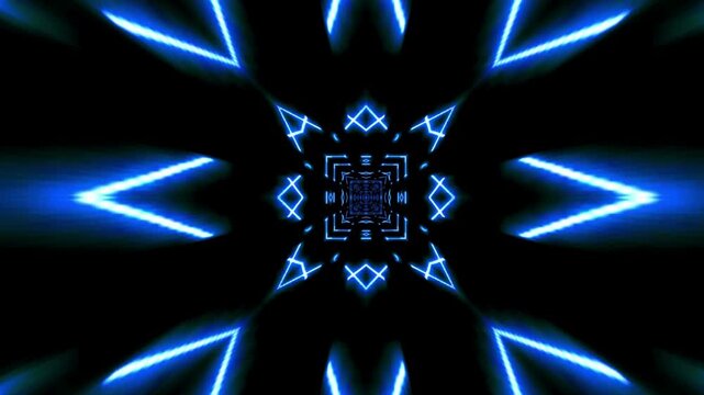 Abstract Blue Plasma Background with Glowing Particles and Fractal Flower Pattern, Futuristic Energy Design with Dark Purple Star Shapes and Magical Vector Illustration Wallpaper
