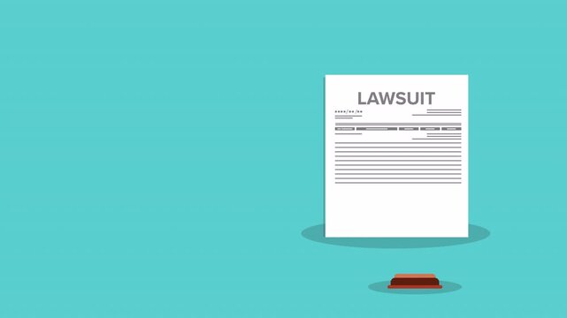 Legal Complaint Document and Court Gavel Business Law Animation