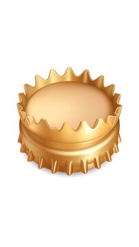 Gold bottle cap isolated.