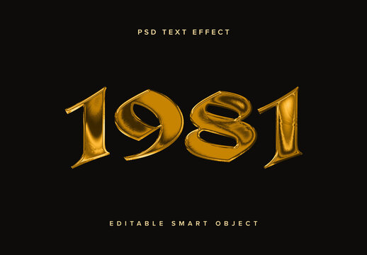 Metallic Grunge Gold Text Effect Mockup