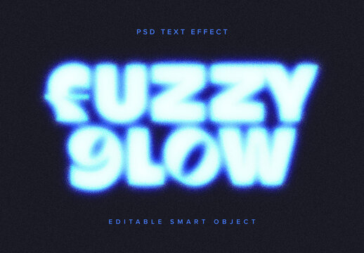Grainy Neon Glow Text Effect Mockup