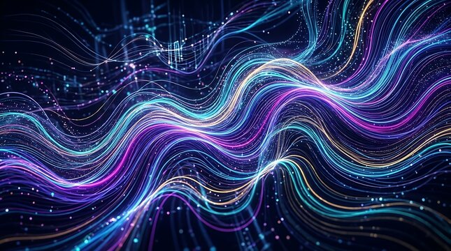 Abstract digital wave energy flow visualization.