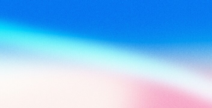 Blue cyan white and pink abstract grainy gradient background with noise texture