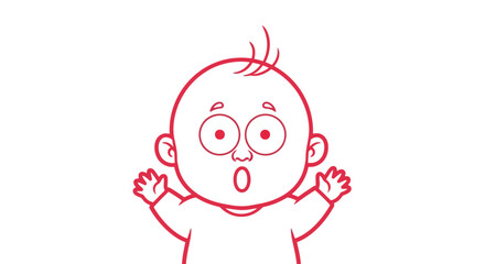 Surprised Baby with Open Mouth.