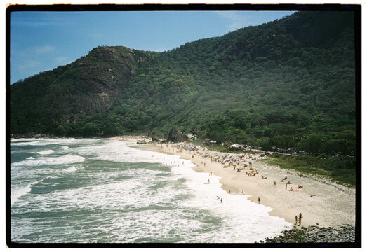 Beach Below Forested Hillside