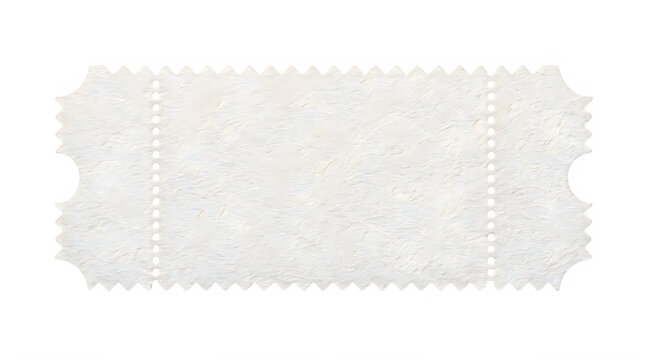 Blank white paper ticket with perforated edges for events and entrance passes