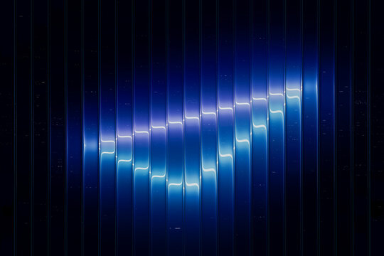 Blue 3D Neon Bars