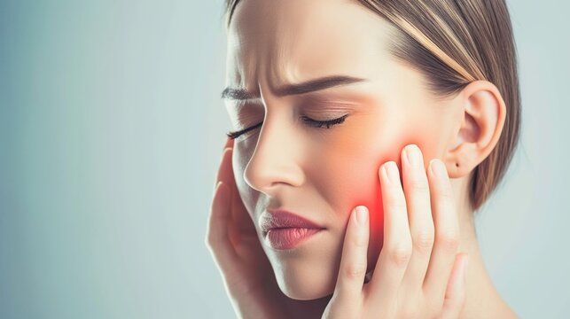 Detailed medical anatomical diagram depicting trigeminal neuralgia disorder, painful facial nerve irritation, trigeminal nerve compression causes, facial pain distribution areas, neurological symptoms