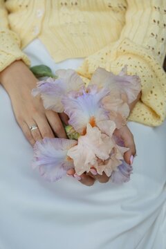 Anonymous woman with beautiful irises 