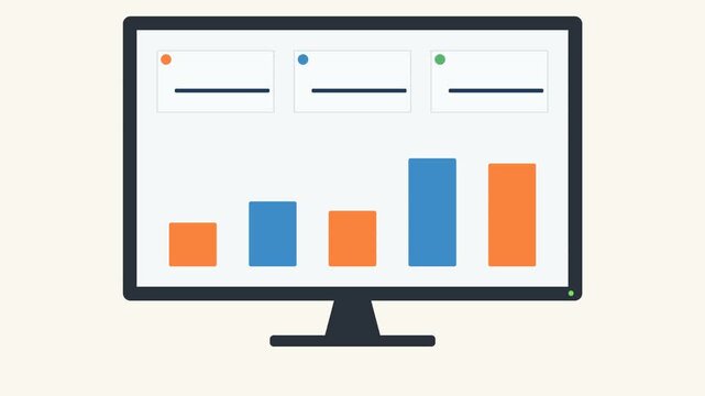 Animated Computer Monitor Icon with Screen Reveal Transitions (4K)