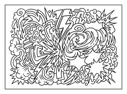 Swear Word coloring page on an isolated white background. Generated with AI