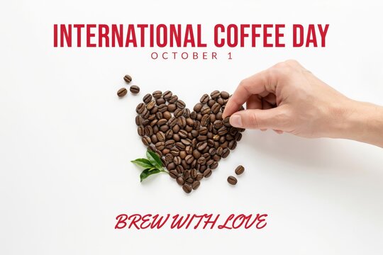Hand Placing A Coffee Bean Onto A Heart Shaped Arrangement Of Roasted Coffee Beans Representing The Passion For Caffeine Beverages