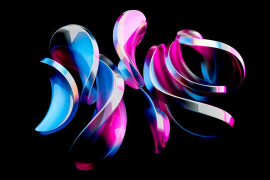 3D Magenta Glass Orbit