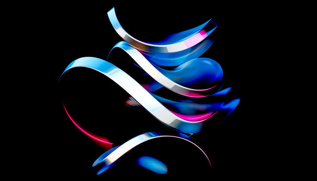 3D Floating Ribbon Stack