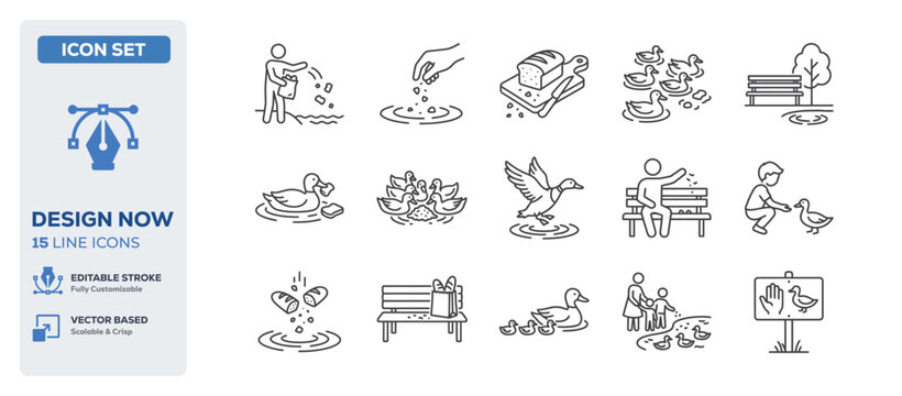 flat vector illustration line art icon bundle set design representing outdoor public park benches nature garden seats summer landscape leisure relaxing seating graphics UI