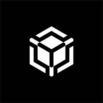 Bold 3D isometric cube logo combining solid block geometry and outer framework. Unique & elegant, ideal for architecture, logistics, data storage, and tech ventures.