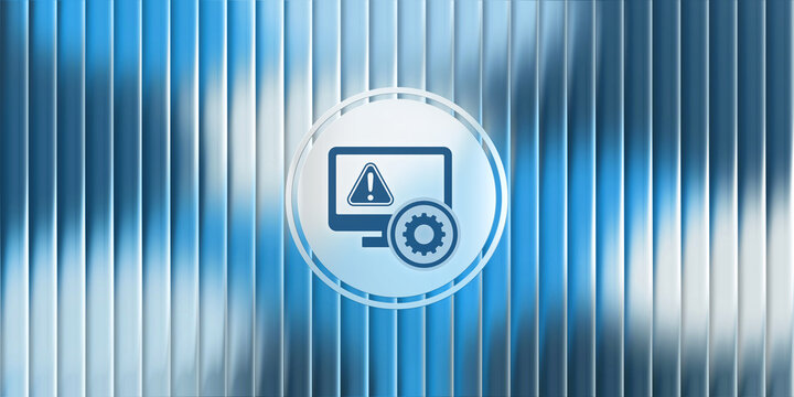 Modern digital interface element featuring settings icons displayed with a glass effect. The high-quality design highlights technical configurations, system maintenance, and user preferences.