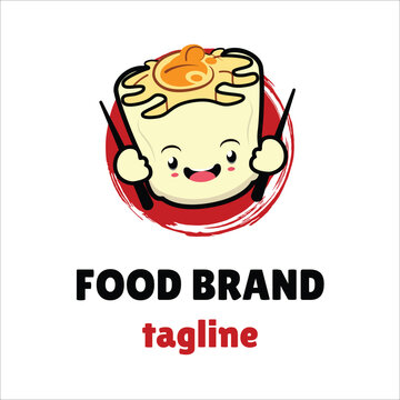 Hand Drawn Cute Asian Food Logo Illustration ideas e.g. Dimsum, Siomay, etc