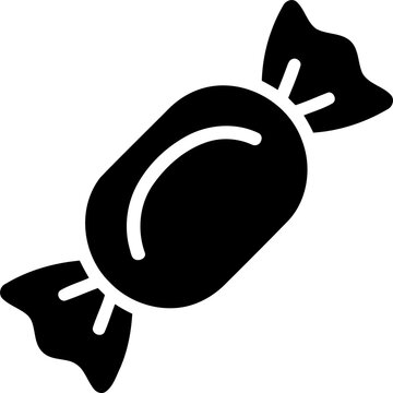 Black candy icon isolated on a simple design isolated on transparent background