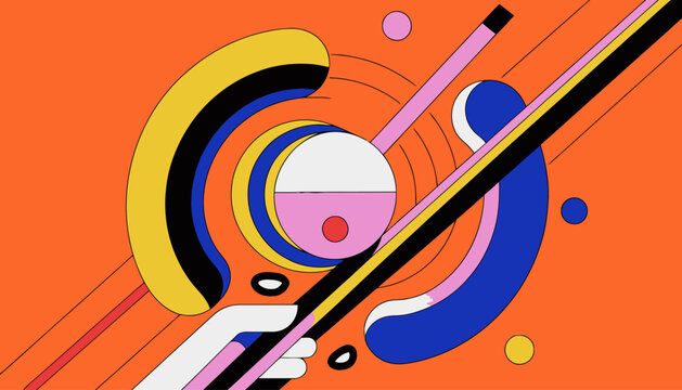 Abstract geometric art composition with colors and fluid shapes abstract geometric colorful composition illustration creative background artistic minimalist movement aesthetic decoration