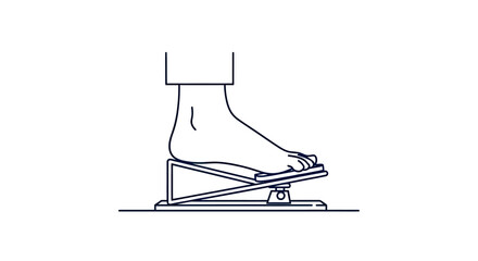 Obraz premium Foot pressing down on a mechanical equipment pedal.