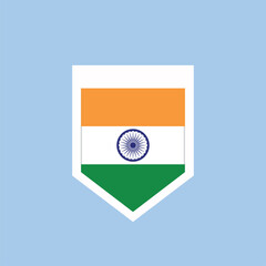 Obraz premium India Flag Shield Badge Icon Flat National Emblem geometric