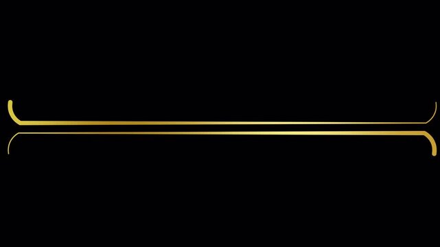 Abstract gold lines animation on black background.