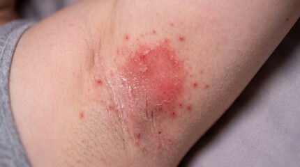 Fototapeta premium Cutaneous Candidiasis Fungal Skin Infection Realistic Clinical Dermatology Close Up Photograph