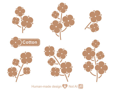 Cotton set. Collection cotton icons. Vector