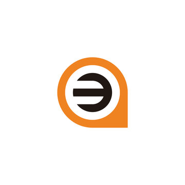 Number 3 in letter a, circle geometric symbol simple logo vector