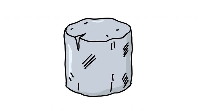 Polysilicon ingot raw material for semiconductor manufacturing microchip production electronics technology computing 4K Hand Drawn Animation