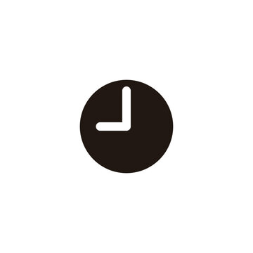 Letter J clock, simple, geometric symbol simple logo vector